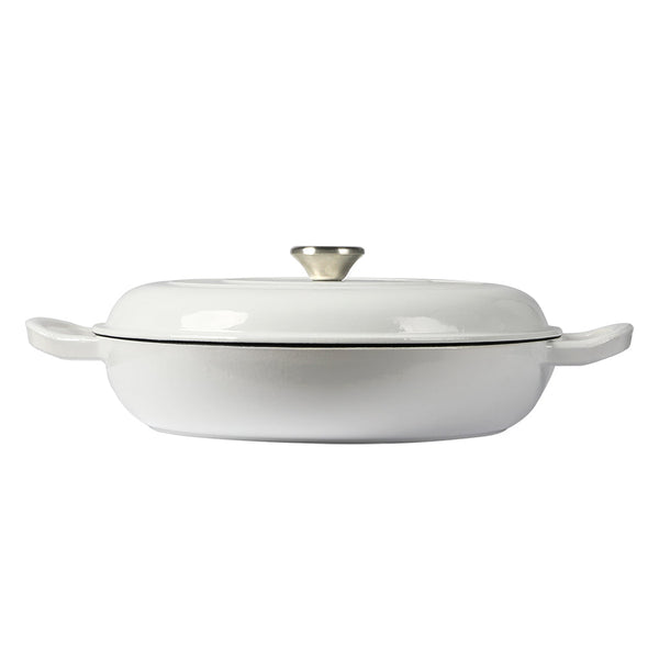 Toque 3.5L Enamel Dutch Oven Pan Classic White Cookware Casserole Pans