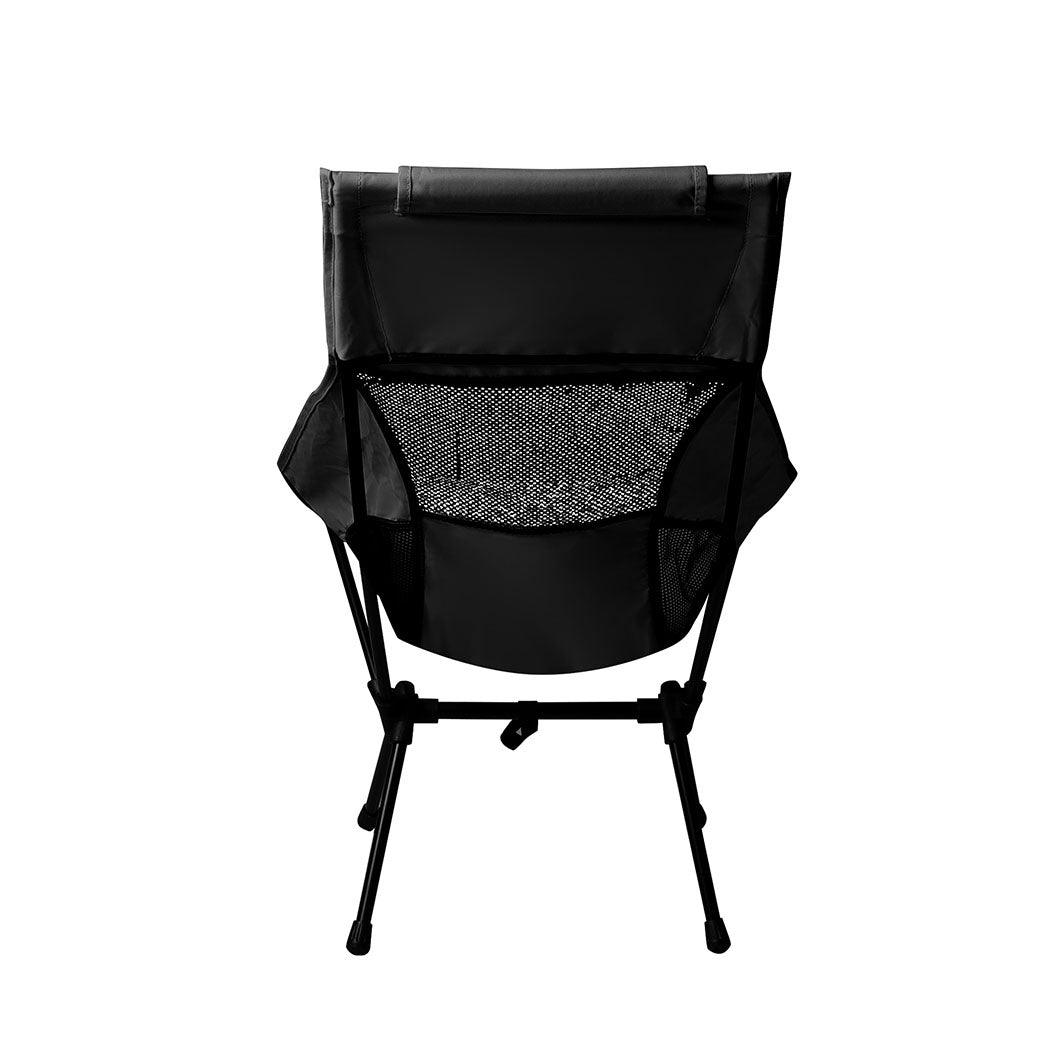 Levede Camping Chair Folding Outdoor Large Black Camping Chairs