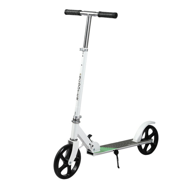 Monvelo Folding Scooter Dual Large Wheels White Push Scooters