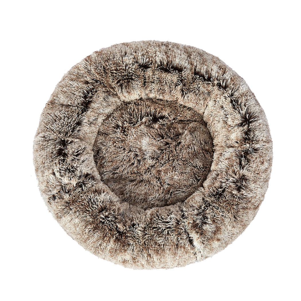 Pawz Extra Large Calming Donut Nest Pet Bed For Cats And Dogs Brown Soft Comfortable Pet Beds