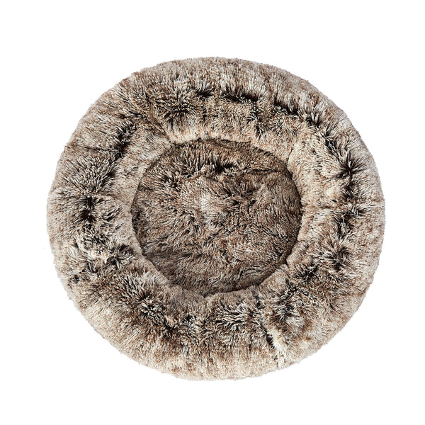 Pawz Extra Large Calming Donut Nest Pet Bed For Cats And Dogs Brown Soft Comfortable Pet Beds