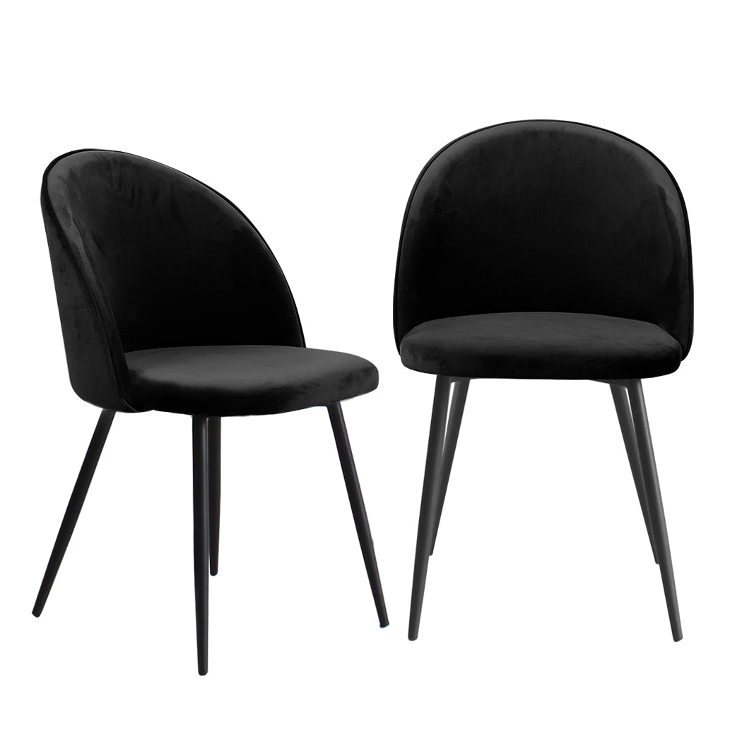 Levede Set Of 2 Black For Kitchen Or Cafe Modern Comfortable Seating Option Dining Chairs