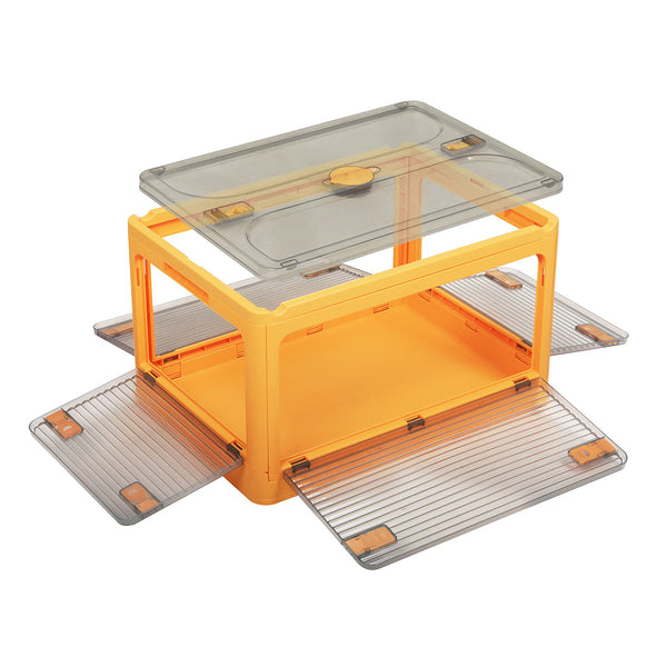 124L Storage Box Stackable Clothes Container Orange Large Storage Boxes