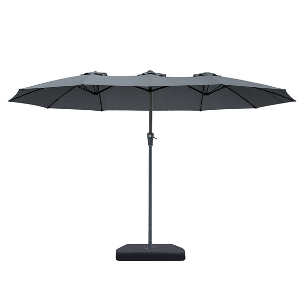 Centra 4M Double Sided Patio Umbrella Outdoor Base Stand Grey Patio Umbrellas