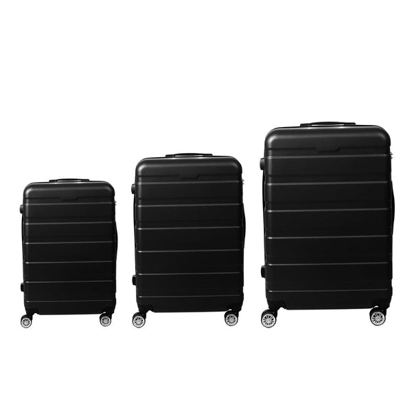 Slimbridge 3Pc Luggage Sets Suitcase Black Suitcases