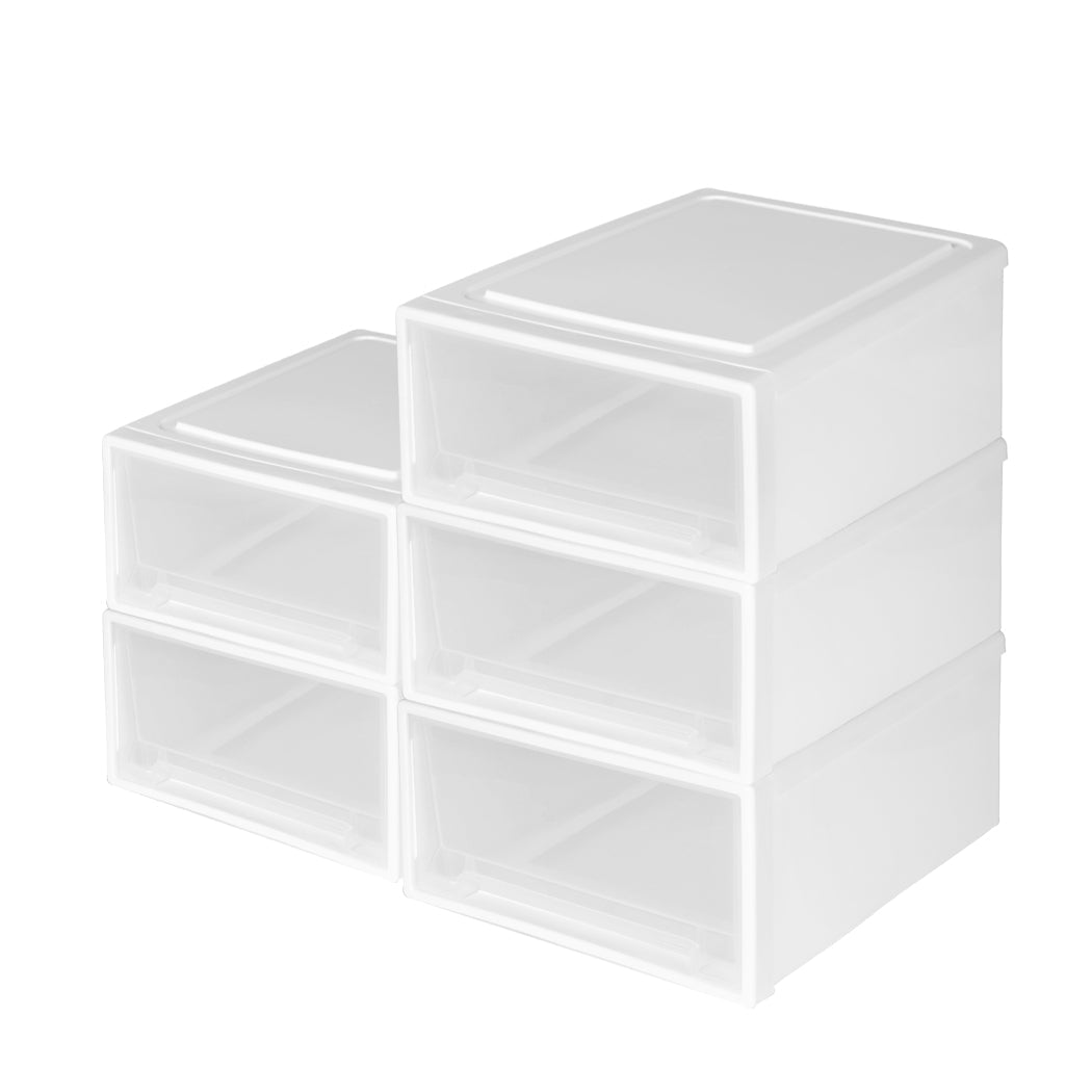 Large Storage Box Stackable Containers M 5Pk Medium Storage Boxes