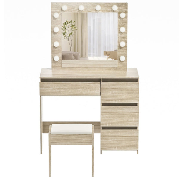 Levede Dressing Table Stool Set Makeup Mirror Led Dressing Tables