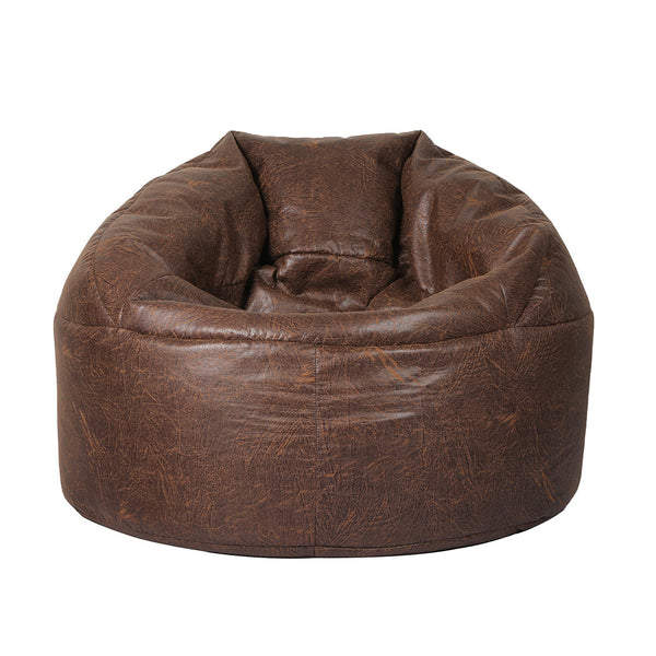 Marlow Bean Bag Chair Cover Pu Couch Brown Bean Bags & Inflatables