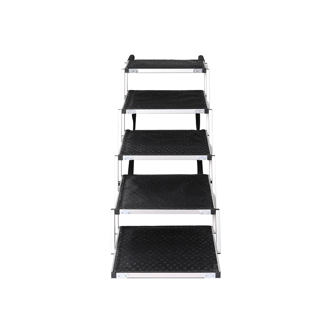 Pawz 5 Steps Dog Ramp Adjustable Height Black Pet Transport