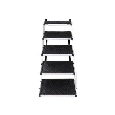 Pawz 5 Steps Dog Ramp Adjustable Height Black Pet Transport