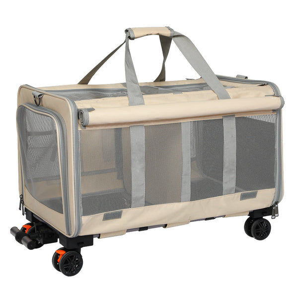 Pawz Pet Carrier 4 Wheel Portable Rolling Foldable Pet Transport