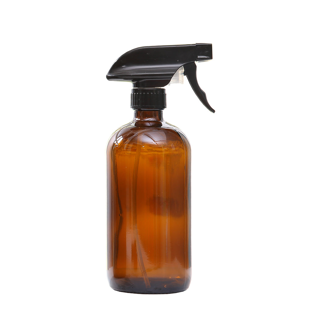 4X 500Ml Amber Black Glass Spray Bottles Trigger Watering Cans & Spray Bottles