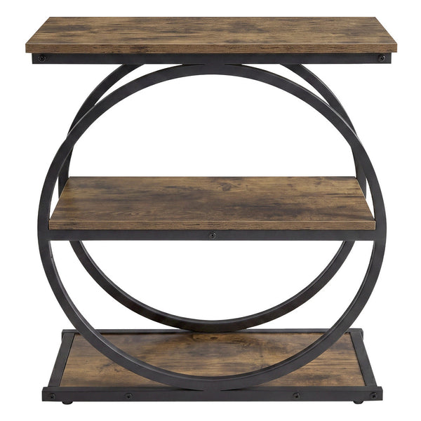 Levede Narrow Side Table 3 Tiers End Adjustable Sofa Bedroom Brown & Black Side Tables