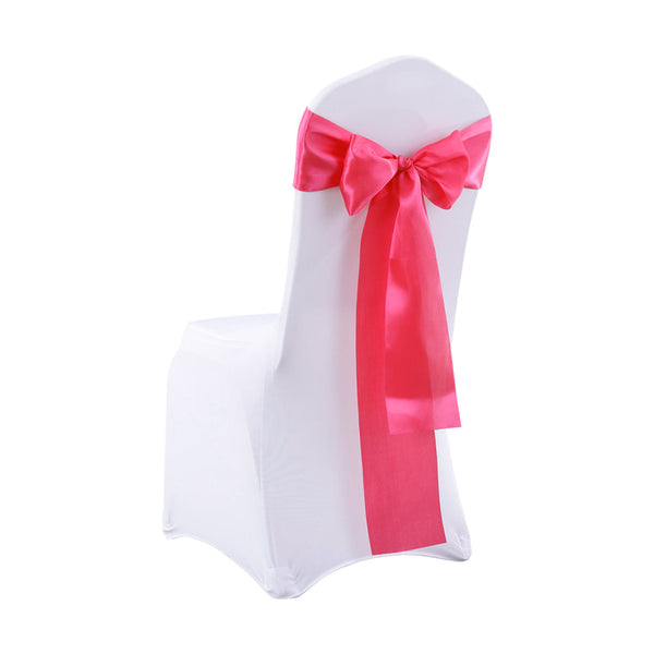 50X Satin Chair Sashes Cloth Cover Wedding Coral Chair Covers