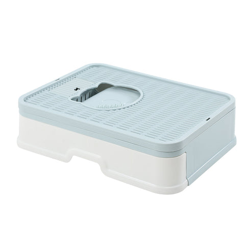 Pawz Foldable Cat Litter Box Tray Enclosed Blue Compact And Convenient For Cats Litter Trays