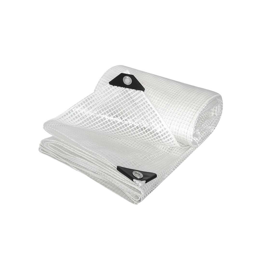 Manan Tarp Tarpaulin 200Gsm Camping 4.3M X 6.1M Clear Tarps