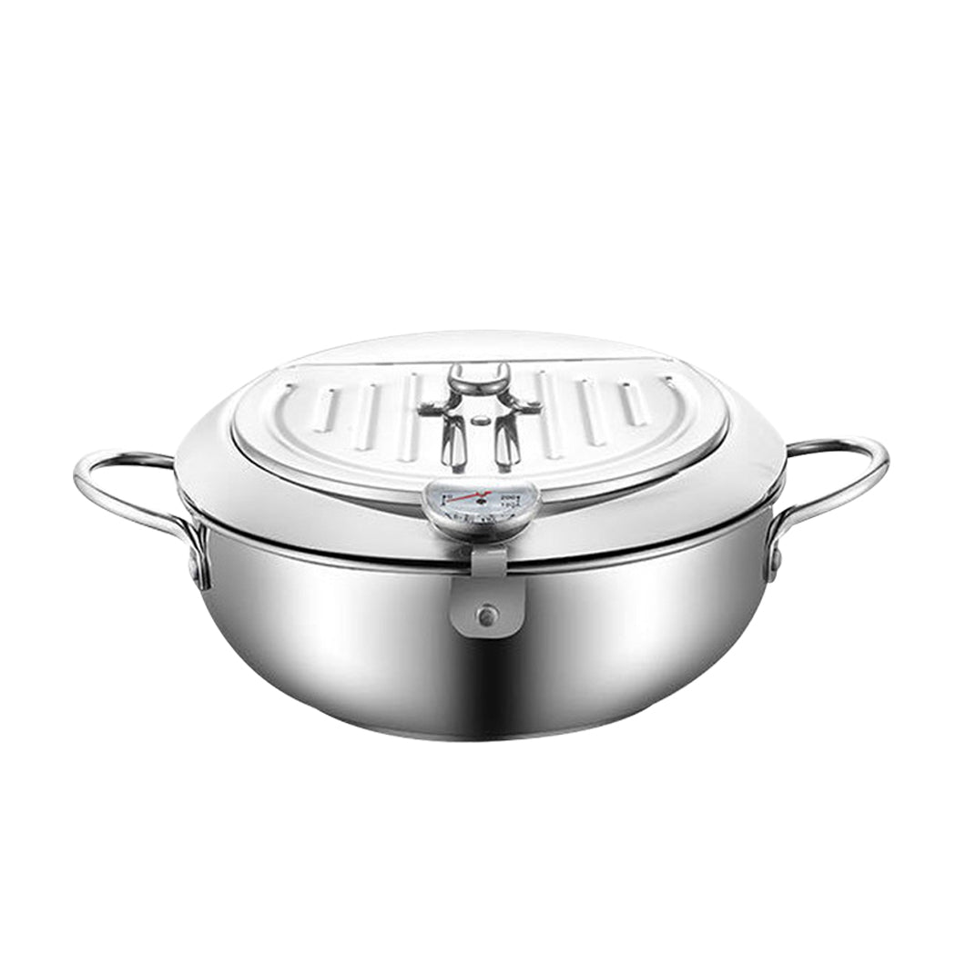Toque 24Cm Japanese Deep Frying Pan Silver Frying & Grill Pans