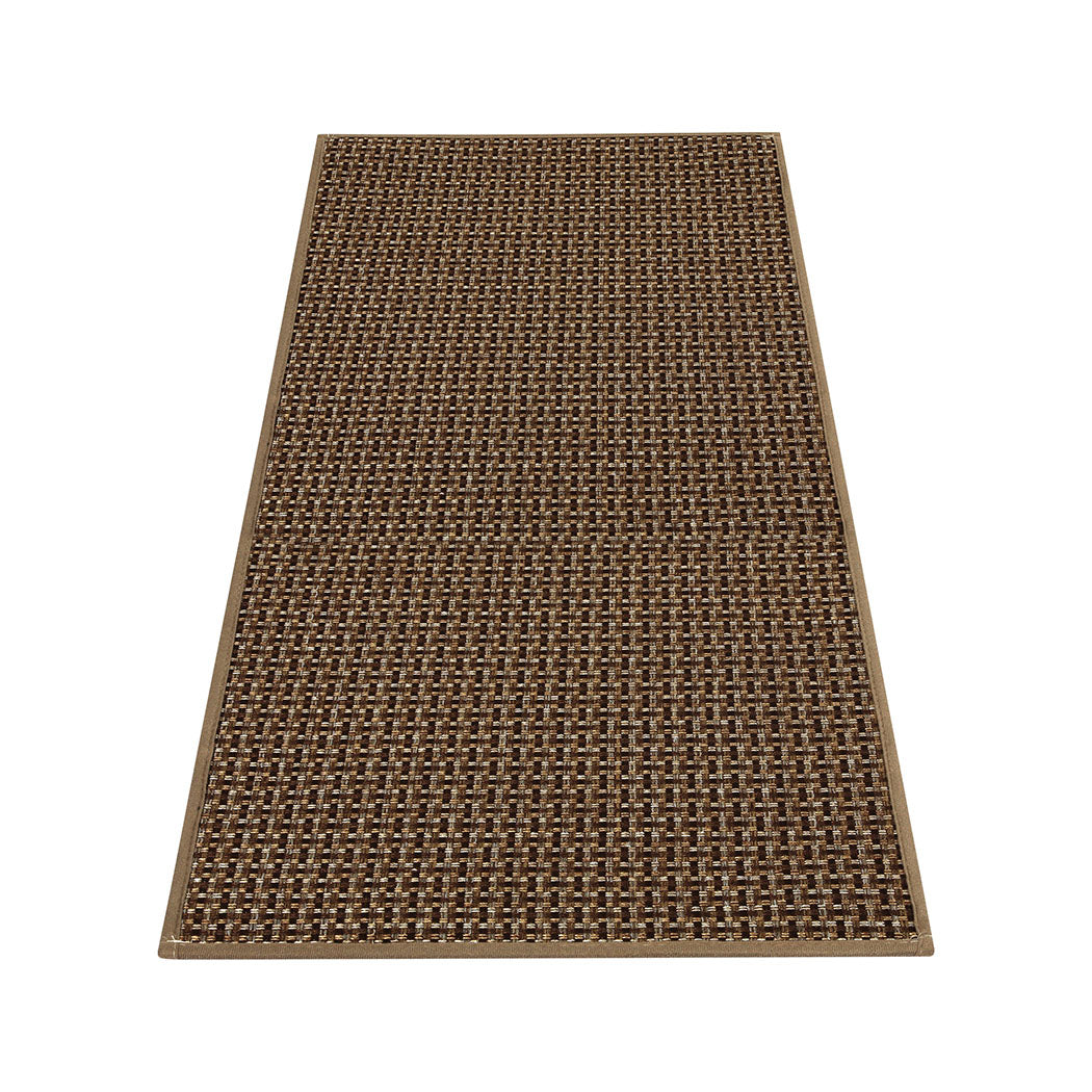 Marlow Kitchen Rug 2Pcs Woven Non Slip Absorbent Brown Rugs