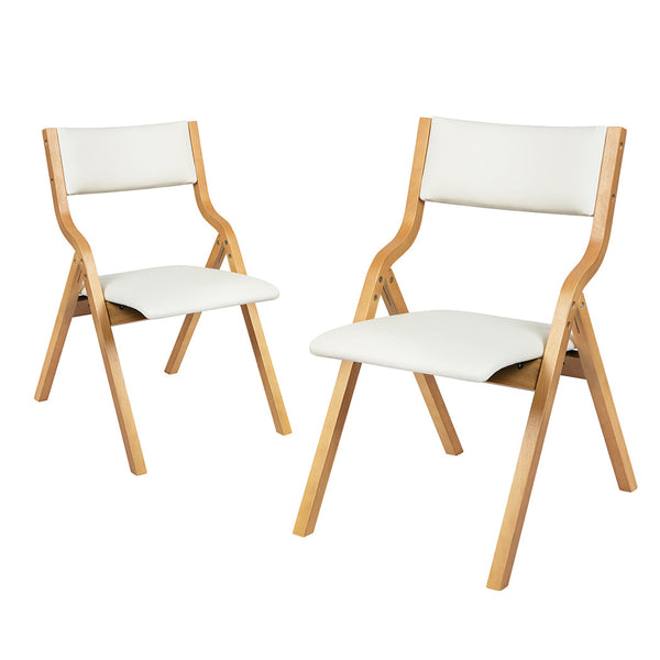 Levede 8X Foldable Pu Beige Dining Chairs