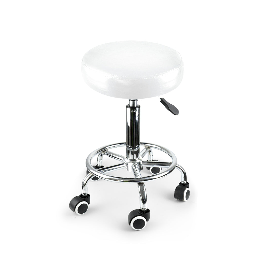 2X Swivel Salon Barstool Hairdressing White Salon Stools