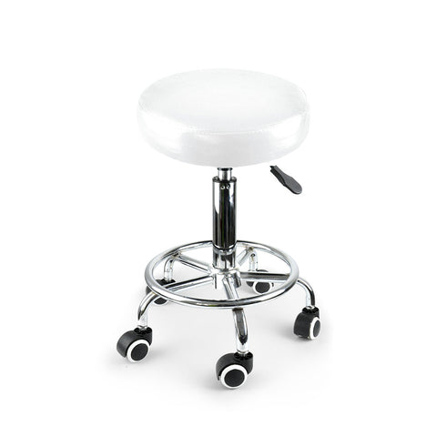 2X Swivel Salon Barstool Hairdressing White Salon Stools