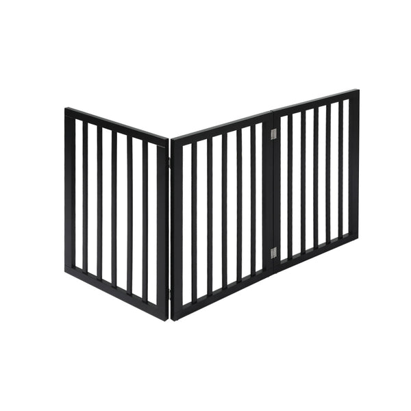 Pawz 3 Panels Pet Gate Dog Fence Black 139Cm Secure And Stylish Barrier For Pets Fences & Pens