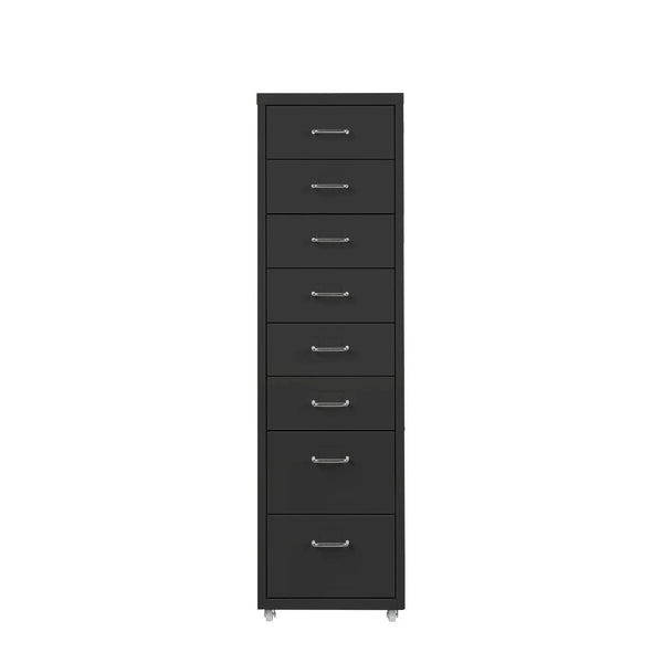 Levede 8 Drawer Filing Cabinet Office Storage Black Cabinets & Cupboards