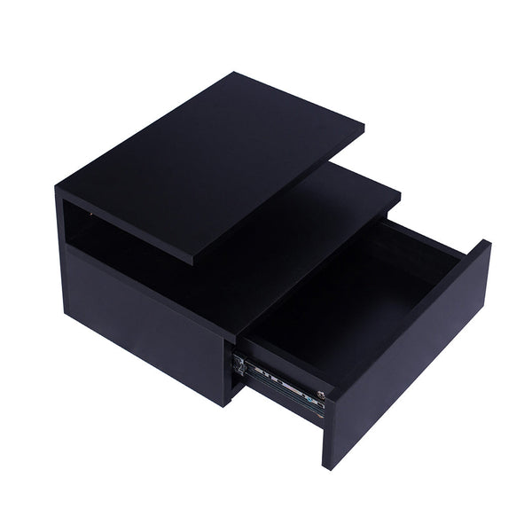 Levede 2X Side Black Bedside Tables