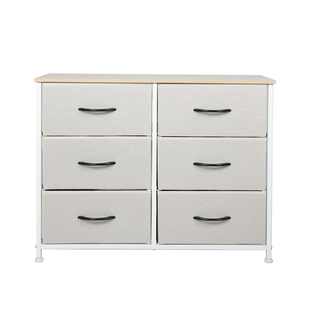 Levede Storage Cabinet Tower Chest Beige Cabinets & Cupboards