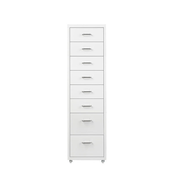 Levede Office Cabinet 8 Drawer Drawers Filing Steel Frame White Cabinets & Cupboards