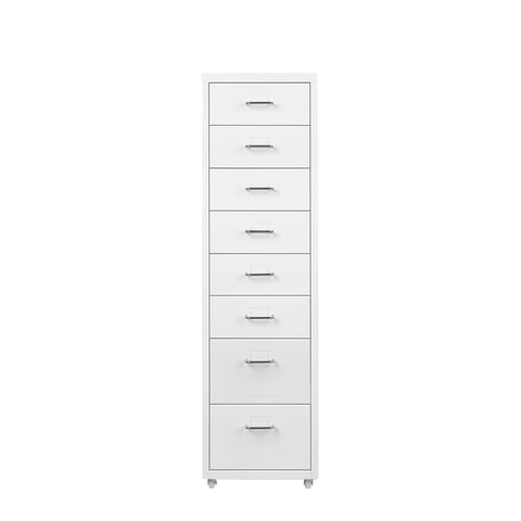 Levede Office Cabinet 8 Drawer Drawers Filing Steel Frame White Cabinets & Cupboards