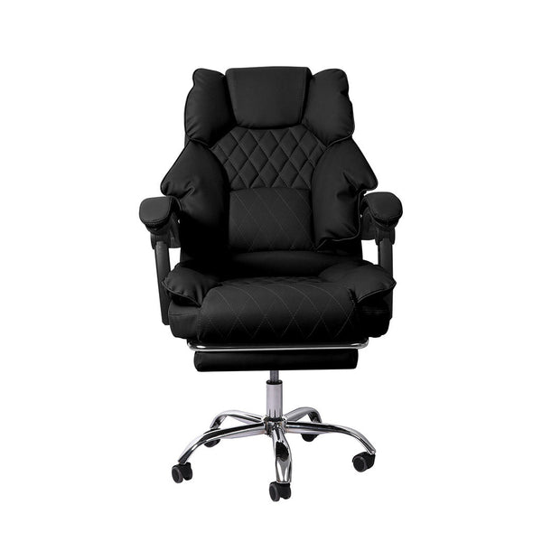 Levede Gaming Chair Office Computer Black Footrest Office Chairs