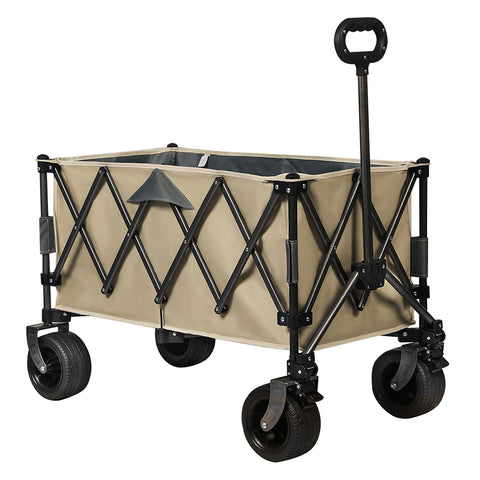 Lambu Folding Wagon Cart Khaki Wheelbarrows Carts Wagons