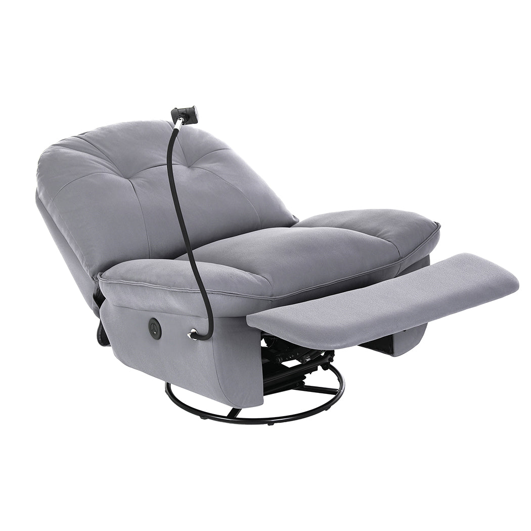 Levede Electric Recliner Chair Swivel Grey Comfortable Modern Seating For Living Room Or Office Office Chairs