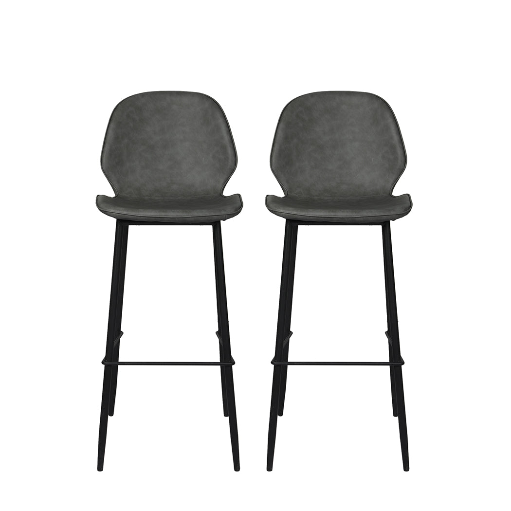 Levede 2X Bar Stool Barstools Counter Grey Benches Bar Stools