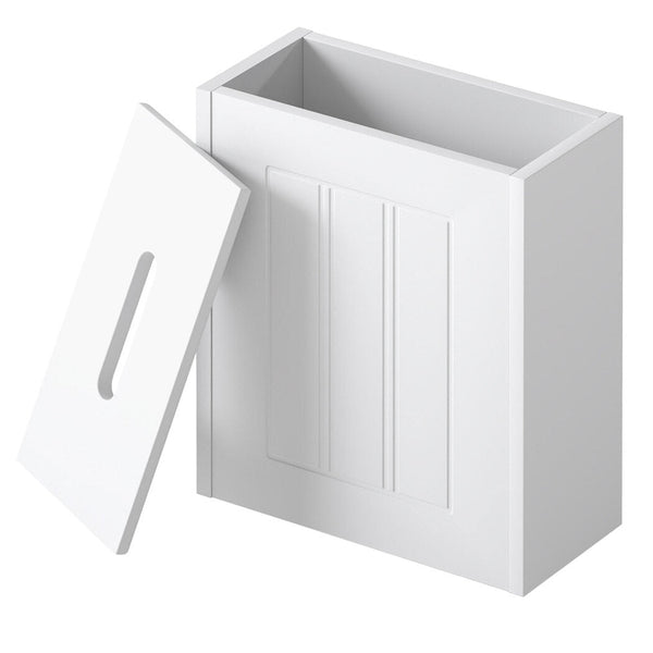 Levede Slim Bathroom Storage Box With Lid White Mdf Organizer Bathroom Baskets & Storage