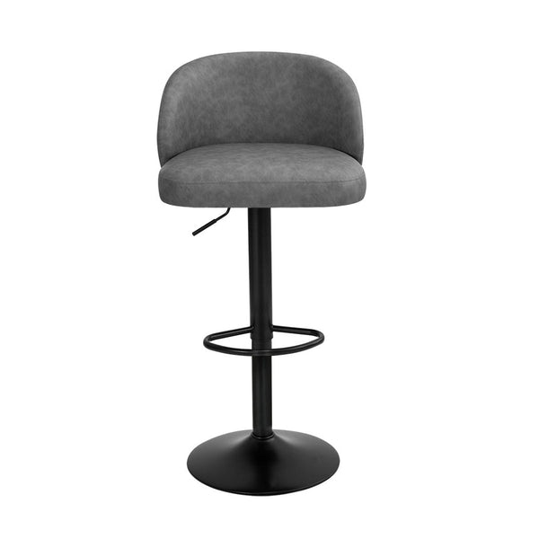 Levede 4X Bar Stool Swivel Gas Lift Pu Leather Grey Benches Bar Stools