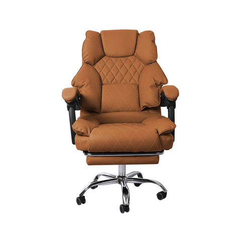 Levede Gaming Chair Office Computer Brown Footrest Office Chairs