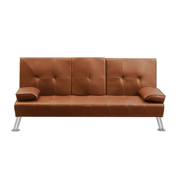 Levede 3 Seater Sofa Bed Recliner Brown Sofa Beds