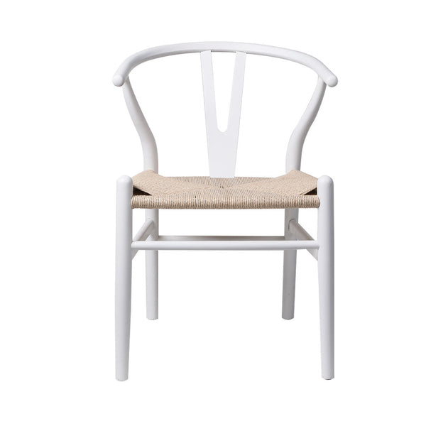 Levede Elegant Wooden Set Of 2 White Finish Comfortable Seating For Home Dining Chairs