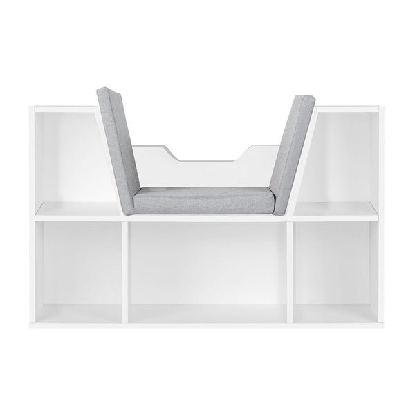 Levede Kids Bookcase Toy Box Shelf White Storage Organizer For Playroom Bedroom Bookshelves