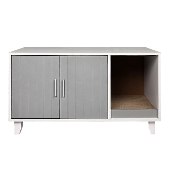 Pawz Enclosed Box Cabinet Grey Cat Litter