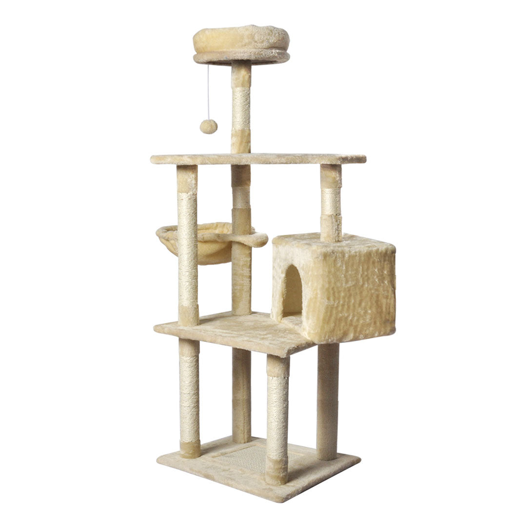 Pawz Cat Tree Toy Scratching Post Scratcher Beige Furniture & Scratchers