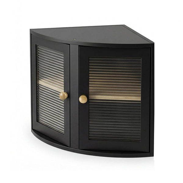 Toque 2 Tier Bamboo Corner Bread Box For Kitchen Countertop Storage Black Bread Bins