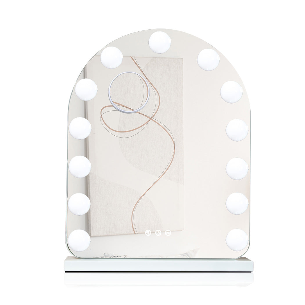Yezi Hollywood Arched Makeup Mirror With Led Lights And Adjustable Brightness Makeup Mirrors