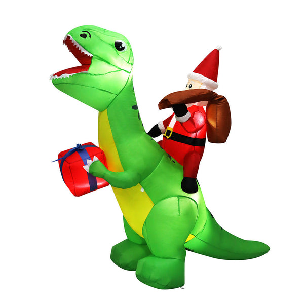 Santaco Christmas Inflatables Outdoor Claus Riding Dinosaur Lights Dcor Seasonal Decorations