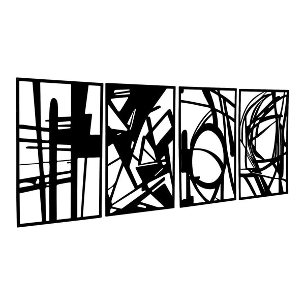 Yezi Metal 4Pcs Abstract Minimalist Line Decor Wall Art