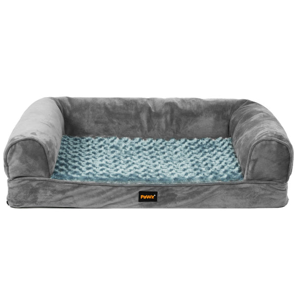 Pawz Pet Bed Sofa Dog Bedding Soft Warm L Grey Large Pet Beds