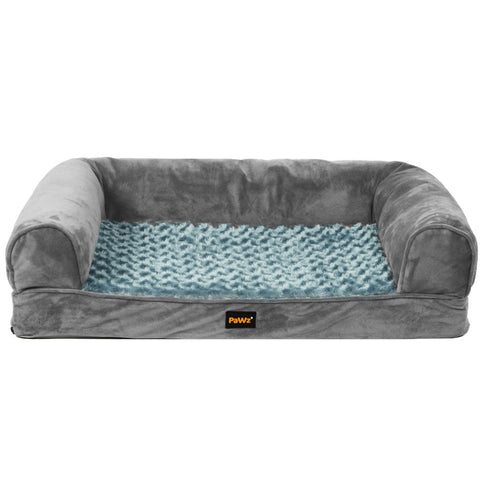 Pawz Pet Bed Sofa Dog Bedding Soft Warm L Grey Large Pet Beds