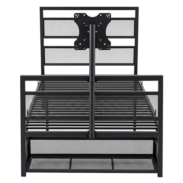 Levede Single Metal Gaming Bed Frame With Rotating Tv Mount & Storage Single Bed Frames